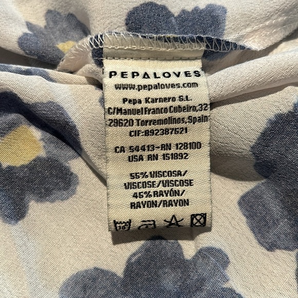 NWT Pepaloves X-small Blue Flowers Maxi Dress - Picture 8 of 14